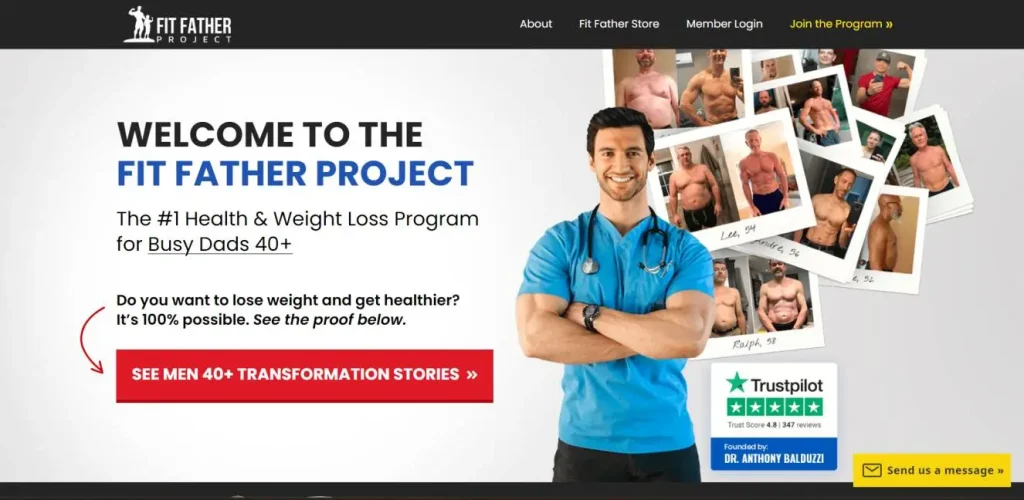 image of the Fit Father Project website - a perfect example of a fitness subscription website