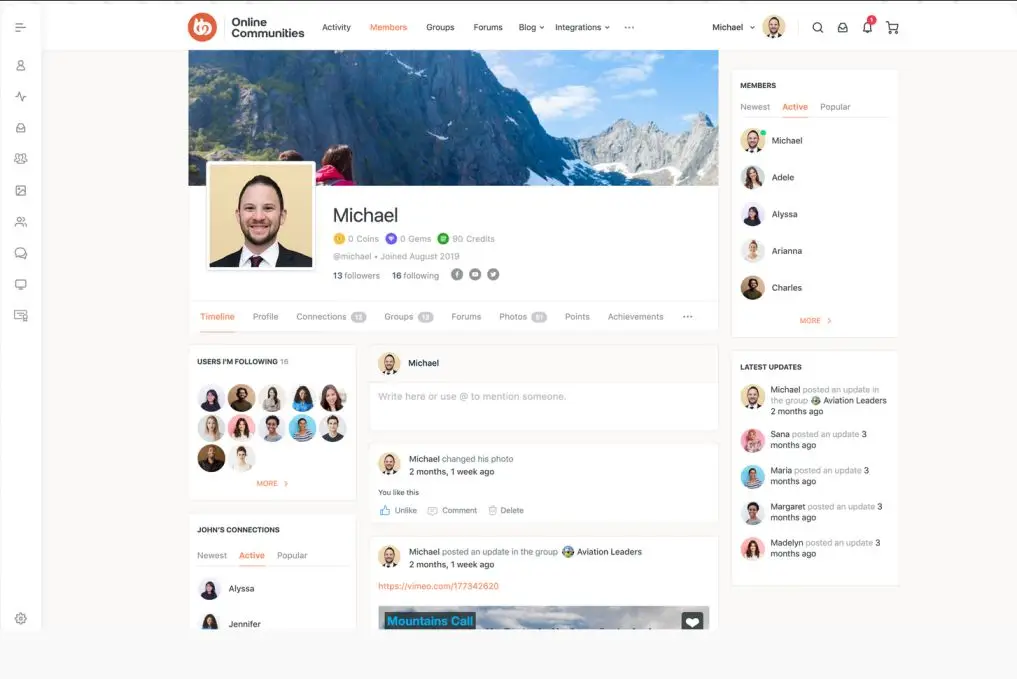 Image showing an example of a community website