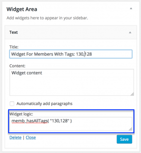 display-wordpress-widgets-by-all-infusionsoft-tags