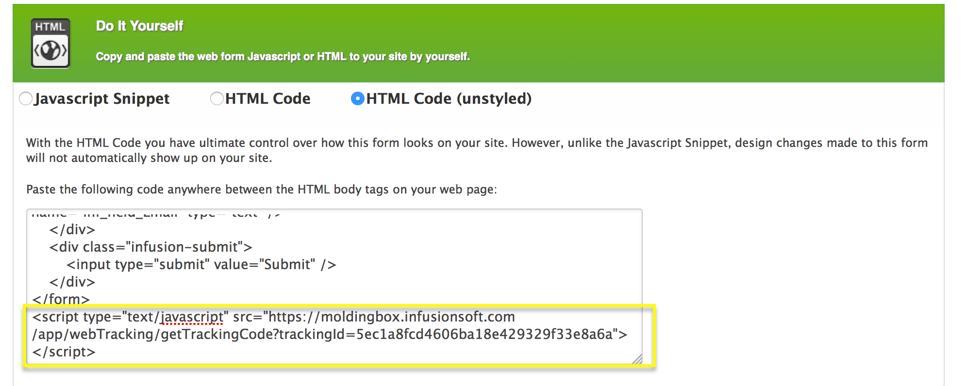 my_profile_infusionsoft_form_tracking