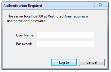 Basic Authentication Dialog