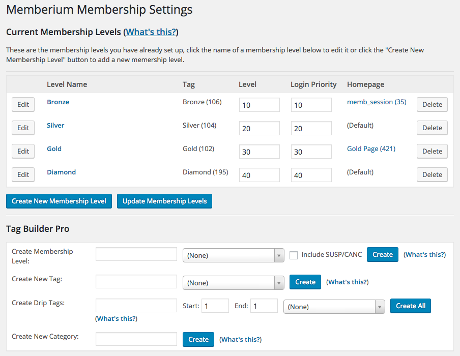 Memberium Membership Screen