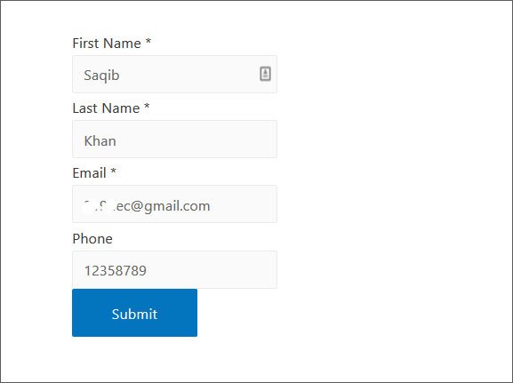autofilled webform