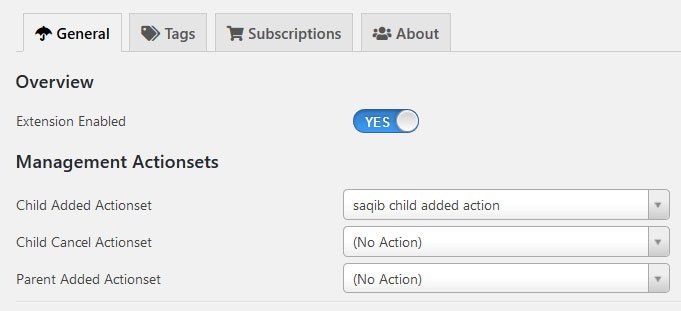 child actionset