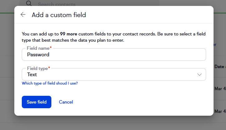keap custom fields