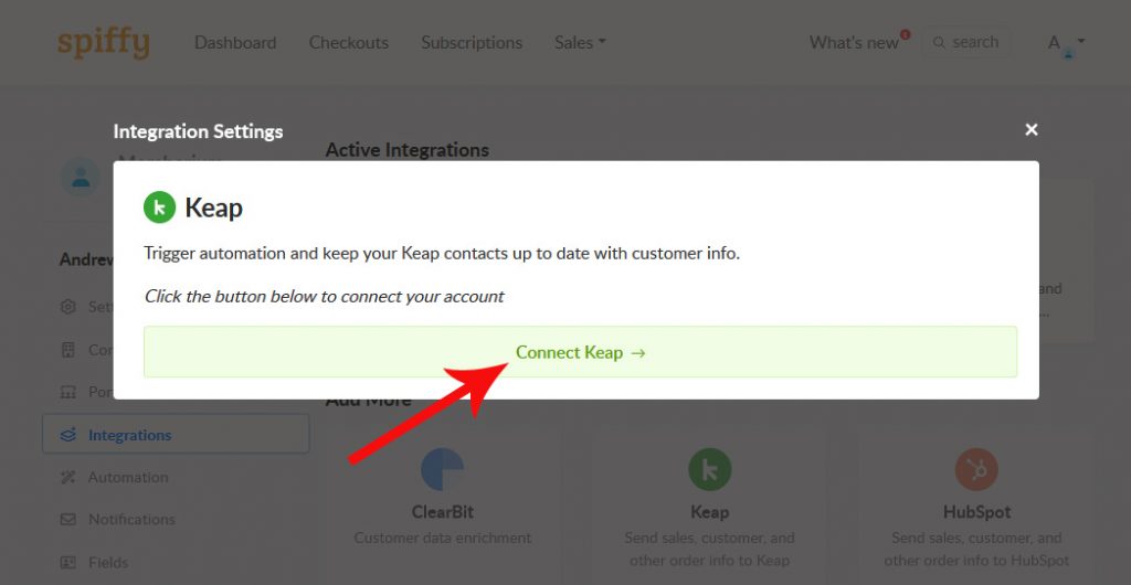 connect to keap