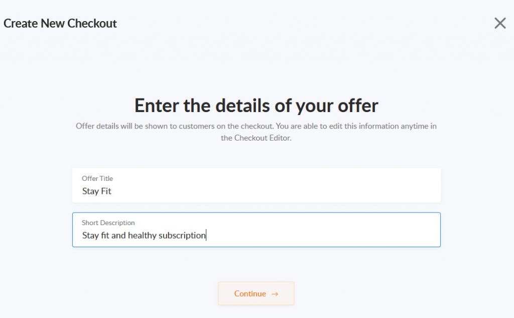 checkout form details